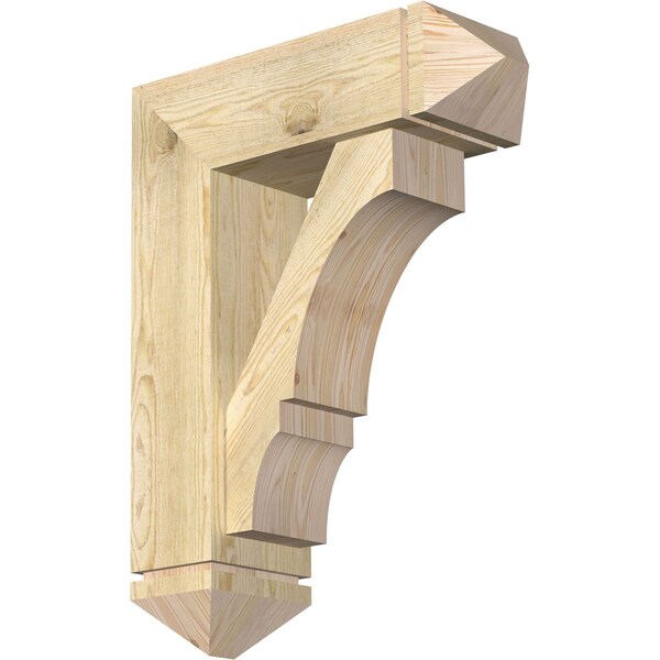 Ekena Millwork Balboa Arts and Crafts Rough Sawn Bracket w/ Offset Brace, Douglas Fir, 8"W x 24"D x 32"H BKT0806X24X32BOA03RDF - main